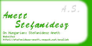 anett stefanidesz business card